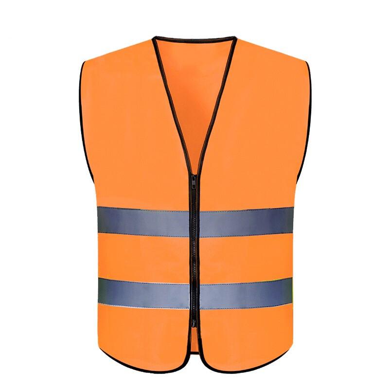 Reflective Working Vest with 2 Highly Reflective Strips Safety Vest for Outdoor Work, Jogging, Sports - Orange