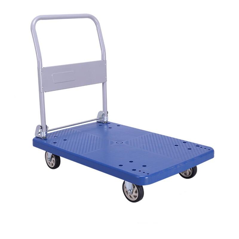 Foldable Platform Trolley Cart 330lbs/660lbs Capacity Dustproof Silent Platform Truck with Rubber Casters Flatbed Steel Platform Trolley