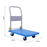 Foldable Platform Trolley Rolling Cart 58 * 88CM Weight Capacity 300KG Dustproof And Silent Rubber Casters High Strength Body