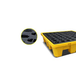 Spill Pallet  Single Drum Pallet 43 Liters Spill Capacity 670*670*150mm Injection Molding Process Leak-proof Pallet Platform Chemical Warehouse Oil Container Petroleum Drums Dangerous Waste Liquid Oil Pan