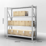 Storage Rack Light White 2000 * 500 * 2000mm Multi-layer Storage Rack Steel Storage Rack Display Rack Four Layer Main Rack