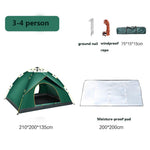 Camping Tent for 3-4 People Automatic Pop Up Tent for Outdoor Sports Travel Beach Picnic (green)