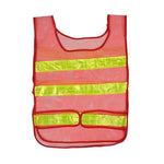 Orange Net Reflective Vest Traffic Warning Riding Sanitation Road Administration Protection Reflective Vest Yellow Reflective Strip First Three Last Three From 10 Pieces