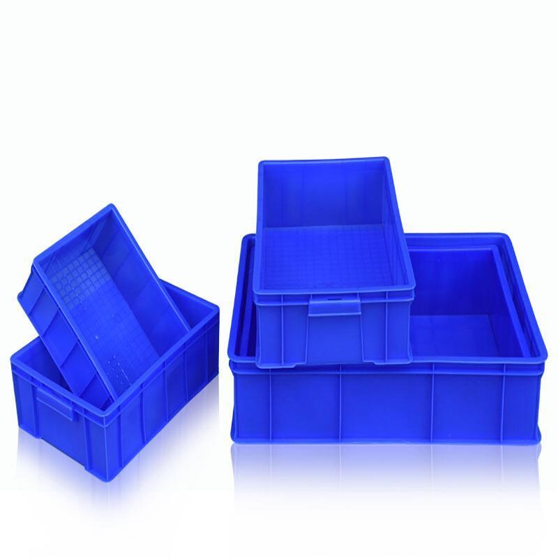 Thickened Plastic Turnover Box Parts Box Component Box Storage Box Material Box Storage Box Blue 410 * 310 * 145