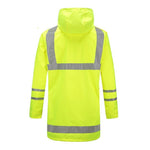 1 Set Medium Length Windbreaker Reflective Raincoat Waterproof Traffic Road Administration Fire Reflective Suit Fluorescent Yellow Suit