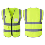 Fluorescent Yellow Safety Vest Reflective Worker Vest Reflective Fluorescent Multi Pocket Safety Suit for Construction Worker Traffic Sanitation