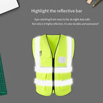 Fluorescent Yellow Safety Vest Reflective Worker Vest Reflective Fluorescent Multi Pocket Safety Suit for Construction Worker Traffic Sanitation