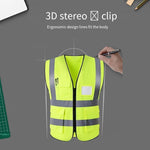 Fluorescent Yellow Safety Vest Reflective Worker Vest Reflective Fluorescent Multi Pocket Safety Suit for Construction Worker Traffic Sanitation