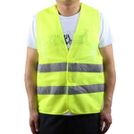 10 Pieces Yellow Cloth Reflective Vest (Silver Reflective Strip Front Two Back Two) Yellow Free Size