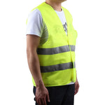 10 Pieces Yellow Cloth Reflective Vest (Silver Reflective Strip Front Two Back Two) Yellow Free Size