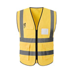 Safety Vest Fluorescent Reflective Vest Multi-Pocket Safety Suit Construction Worker Traffic Sanitation Protection Cloth - Yellow