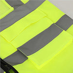 Reflective Vest Reflective Clothing Traffic Cycling Vest Car Safety Warning Vest Police Sanitation Construction Duty Safety Suit Fluorescent Mesh Multi-pocket Zipper