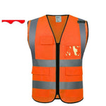 Reflective Vest Mesh Breathable Sanitation Clothing Construction Site Safety Yellow Vest Traffic Coat Vehicle Engineering Clothing Mesh Yellow M