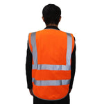 Multifunctional Reflective Vest Construction Site Reflective Vest Fluorescent Orange M