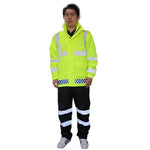 Reflective Raincoat Rain Pants Suit Riding Waterproof Outdoor Safety Coat Comfortable Breathable Warm S Size