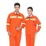 Long Sleeve Overalls Suit Reflective Strip Working Suits Protection Clothing for Sanitation Cleaning Construction Engineering - Green Reflective Strip