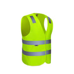 6 Pieces Body Protection Safety Vests Two horizontal Four Point Traffic Car Warning Sanitation Construction Velcro Fluorescent Yellow