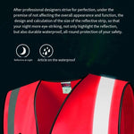 Multi-Pocket Zipper Reflective Vest Red Safety Vest with 4 Reflective Strips Safety Vests for Environmental Sanitation Construction Riding Running