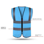 High Visibility Safety Vest with Zipper Construction Work Vest Breathable Lightweight Reflective Running Vest