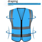 High Visibility Safety Vest with Zipper Construction Work Vest Breathable Lightweight Reflective Running Vest