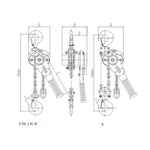 Chain Hoist Hand Lift Steel Chain Block Manual Lever Block 6t 3m * 1 Set