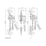 Manual Chain Hoist 2t Capacity 6m Hand Lift Steel Chain Block Chain Pulley Block