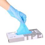 Disposable Food Grade Food Processing Workshop Family Hotel Thickened TPE Blue Gloves Size S (100 pieces / box)