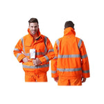 High End Windproof And Rainproof Jacket Manufacturing Construction Engineering Medical Transportation Fluorescent Orange Size S-3 XL