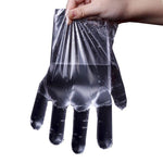 100 Pieces Disposable Gloves PE Thick Dining Beauty Household Gloves Transparent Plastic Non-Slip Durable Gloves