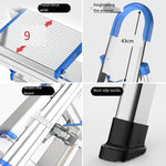 Stainless Steel Multi-function Thickened Miter Ladder Portable Non Slip Ladder Folding Ladder Five Step Blue (Full Step 18cm)