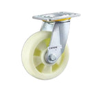 Beige Polypropylene (PP) Wheels 4Pcs 5 Inch Plate Swivel Casters Flat Bottom Movable Heavy Duty Universal Wheel - 4Pcs