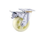 C1-8 Inch Flat Bottom Double Brake Heavy Beige Polypropylene (pp) Caster Universal Wheel 6 Pieces / Box