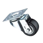 1.5-inch Plate Swivel Caster Wheels 4PCS Medium Light Universal Wheels Movable Black Polyurethane (PU) Casters - 4PCS