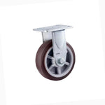 C13-6 Inch Fixed Coffee Color Synthetic Rubber (TPR) Caster Heavy Directional Wheel 4 Sets / Set