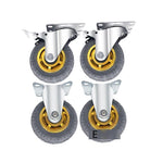 Universal Wheel Silent Heavy Rubber Caster 4 Inch Standard 2 Sets + 2 Brakes / Set