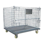 Storage Cage Steel Shelf Folding Logistics Turnover Basket Belt Wheel Iron Frame Butterfly Cage Storage Cage Car 1200 * 1000 * 890mm Wire Diameter 5.8mm With Caster