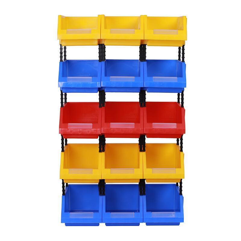 Yellow Shelf Slant Mouth Sorting Storage Box Parts Box Combined Material Box Plastic Box Q3 340 * 200 * 140mm (10 Pack)