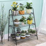 Flower Rack Landing Living Room Iron Multi-storey Balcony Decoration Climbing Rattan Rack Modern Simple Multi Meat Flower Pot Rack Partition Iron Metal Layer Rack Storage Rack