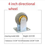 4 Inch Wheelbarrow Caster Rubber Wheel Silent Wheel Directional Wheel Trailer Universal Wheel Industrial Flat Car Wheel Wheelbarrow Wheel