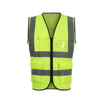 High Visibility Multi-Pocket Reflective Vest Zipper Safety Vest for Outdoor Night Working Riding Running