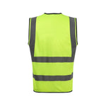 High Visibility Multi-Pocket Reflective Vest Zipper Safety Vest for Outdoor Night Working Riding Running