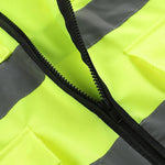 High Visibility Multi-Pocket Reflective Vest Zipper Safety Vest for Outdoor Night Working Riding Running