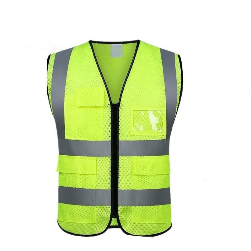 Reflective Vest Mesh Breathable Sanitation Clothing Construction Site Safety Yellow Vest Traffic Coat Vehicle Engineering Clothing Mesh Yellow M