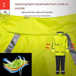 A Set New Multifunctional Warning Raincoat New Safety Warning Clothing Reflective Duty Split Raincoat Fluorescent Yellow M