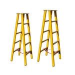 Thickened Folding Miter Ladder Double Side Fork Ladder 4m