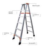 1.8m A-Type Ladder Folding Thickened Aluminum Alloy Ladder Six Step Hinge Ladder Ladder Six Step Hinge Ladder