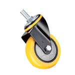 3 Inch Yellow Movable Caster Polyurethane (PU) Caster Medium Single Ball Bearing Universal Wheel - 4pcs