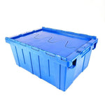 600 * 400 * 450mm Inclined Plug Turnover Box With Cover Logistics Transfer Box Material Basket Inclined Plug Box Super Distribution Box Blue