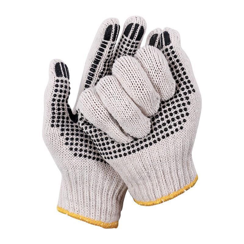 12 Pairs / Dozen Labor Protection Gloves Cotton Thread Gloves Site Work Hardware Maintenance Dipping Anti-Slip Wear Gloves