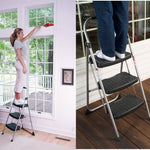 1.18m Iron Three-step Ladder, Climbing Ladder, Multi-function Shelf Ladder, Bearing Capacity 102kg